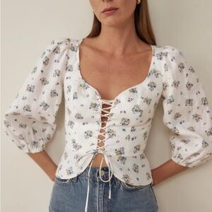 Reformation Barrett Linen Top in perfect condition